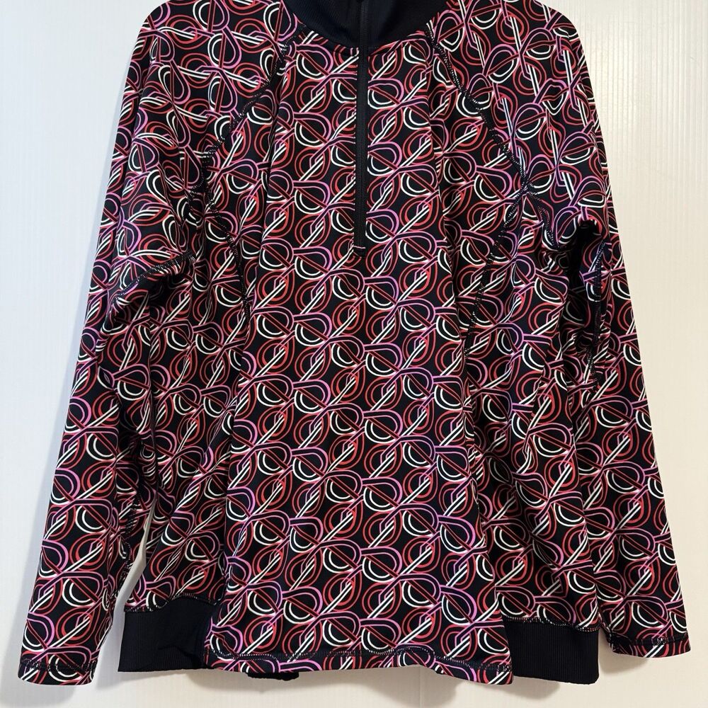 Talbots Performance Interlock Half-Zip Pullover Layered Lines Size 1X Multicolor - Picture 15 of 16